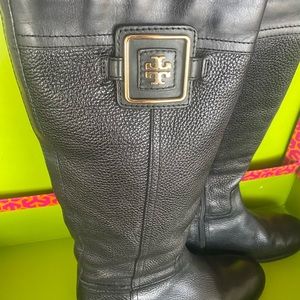 Julian Black leather boots Tory Burch